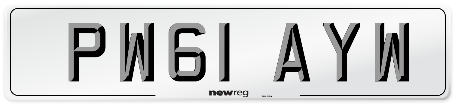 PW61 AYW Number Plate from New Reg
